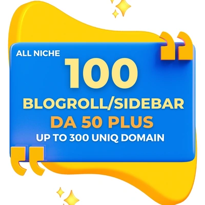 100 Backlink Blogroll/sidebar DA 50++